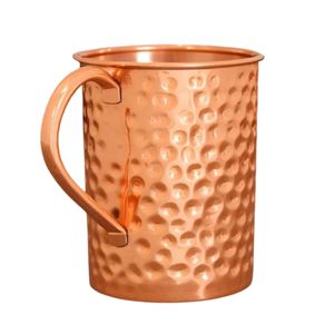 Mug en cuivre massif martelé fait main, gobelet vintage de luxe en métal pour cocktails et bar à domicile - Product Image 1