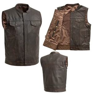 Chaleco de Motociclismo de Cuero Genuino de Alto Rendimiento, a la Moda, para Hombre, Talla Grande, Resistente al Viento, Impermeable, Protector y de Seguridad - Product Image 1
