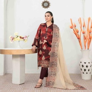 Lujo Tawakkal Volumen CIANA Señoras Shalwar Kameez Trajes Ropa formal pakistaní e india en tela de césped de seda para bodas - Product Image 2