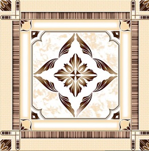 Carreaux de sol en céramique brillants 400x400mm, design classique à motifs floraux, carreaux d'intérieur, série de carreaux en céramique brillants 400x400mm - Product Image 1