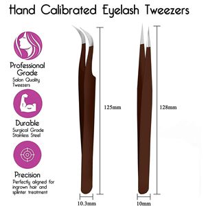 Pinzas para Extensiones de Pestañas, Calibradas a Mano, Punta Recta y Curva, para Extensiones de Pestañas y Joyería - Product Image 5