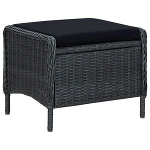 Grande chaise de jardin ronde en rotin PE gris foncé, élégante et durable, mobilier d'extérieur - Product Image 6