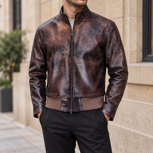 Chaqueta de Invierno Acolchada con Capucha para Hombre, Talla Grande, Casual, con Cuello Alto de Piel de Vaca, Cierre de Cremallera Frontal, Ecológica, Transpirable y Resistente al Viento - Product Image 1