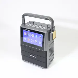 7 인치 컬러 스크린이있는 하이 피델리티 사운드 대형 휴대용 블루투스 비디오 MP4 가라오케 스피커 시스템