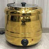 Chauffe-plat électrique en acier inoxydable doré 10L avec contrôle de température, design moderne, haute efficacité