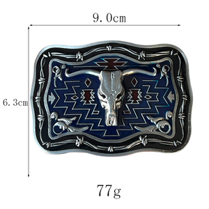 Boucle de ceinture ethnique western vintage en alliage de zinc argenté plaqué or antique pour hommes et femmes, style cowboy, boucle en métal - Product Image 2