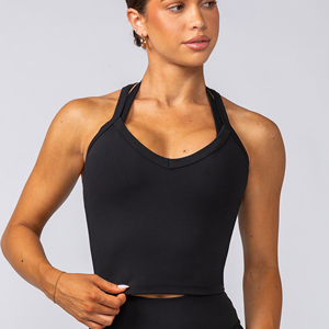 Débardeurs d'été ajustés pour femmes, sans manches, col rond, style décontracté, couleur unie, tricotés - Product Image 1
