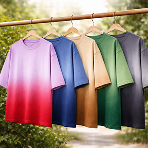 Camiseta Urbana de Lujo, Estilo Oversize, Ombre, 240 GSM, Algodón de Alta Densidad, Efecto Degradado, Informal y Moderna - Product Image 5