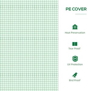 Mini serre portable 4 x 2 x 2 avec couverture en PE et fenêtres à fermeture éclair pour utilisation en intérieur/extérieur, petite serre de jardin - Product Image 2