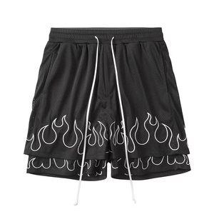 Shorts brodés en maille 100% polyester à double couche, personnalisés pour enfants, hommes, femmes, printemps, hiver, services OEM ODM - Product Image 4