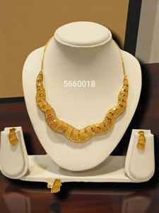 AWAIS HOUSE - Juego de Collar con Diamantes Engastados en Forma de Infinito, Chapado en Oro de 6 Gramos, para Mujeres Africanas, para Compromiso, Boda o Fiesta - Product Image 3