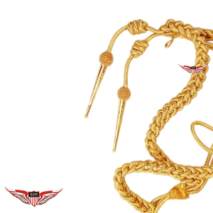 Aiguillette Gold Shoulder Cords Aiguillette Twisted Aiguillette with Metallic Golden Tip - Product Image 2