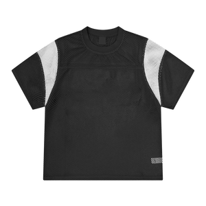 Unisex Black Mesh Soccer Jersey Short Sleeve Crew Neck Breathable Sportswear Adults All Seasons Regular Fit - Product Image 1