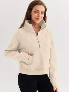 Hot Selling Simple Style <b>Girls</b> <b>Hoodie</b> <b>Sweatshirt</b> Long Sleeve Breathable Design Stand Collar Custom Logo Front for Winter Season - Product Image 4