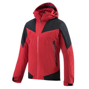 <b>Red</b> Black Men's Casual <b>Waterproof</b> Windproof Softshell Hooded Zip up Outdoor Hiking <b>Jacket</b> Winter Wear - Product Image 1
