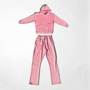 Women's Winter Warm Midweight 100% Cotton Fleece Breathable Eco-Friendly Printed Casual Reversible 2 1 <b>Track</b> <b>Jacket</b> Pants Sets - Product Image 5