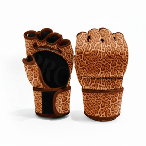 Gants de combat MMA à demi-doigts, dernière conception, pour entraînement, grappling, respirants, protection contre les chocs, fitness, gym, en cuir véritable - Product Image 4