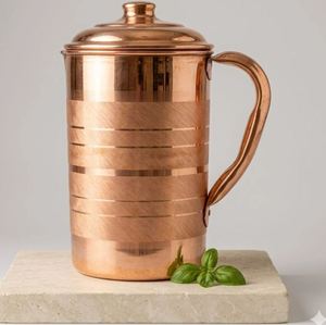 Ensemble de carafes en cuivre pour améliorer le confort quotidien en cuisine, service d'eau, ensemble métallique avec verres, durable, réutilisable, pour cuisine et salle à manger - Product Image 5