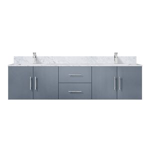 Grigio scuro 72 pollici. L X 22 Pollici Mobile Bagno Doppio con Top in Marmo di Carrara e Set Rubinetteria - Product Image 1