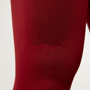Leggings de yoga taille haute longueur intégrale couleur unie sans couture pour femme, pantalon de sport en Spandex et Polyester rouge avec taille élastique - Product Image 5
