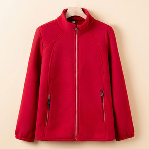 Wearpex Moms Spring Autumn Winter Women's Thickened Fleece Top Stand Collar Eco-Friendly Breathable Quick Dry <b>Zipper</b> <b>Jacket</b> - Product Image 3