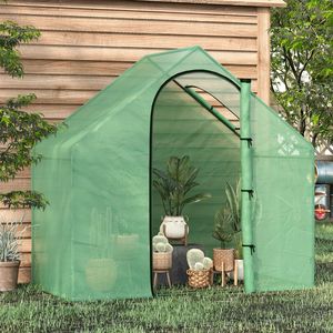 Serra Portatile da Esterno con Copertura in PE e Porta Avvolgibile con Cerniera per Uso in Giardino - Product Image 1