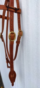 Customizable Genuine Leather High Rise Western <b>Rope</b> Halter Bridle Unique Knotted Brow Design Floral Carving Two-Tone Equestrian - Product Image 4