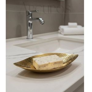 Oval Brass Soap Dish Traditional Metal Sink Tray Easy To Clean <b>Bathroom</b> <b>Accessories</b> <b>Sets</b> High Quality Luxury Gold Soapdish - Product Image 5