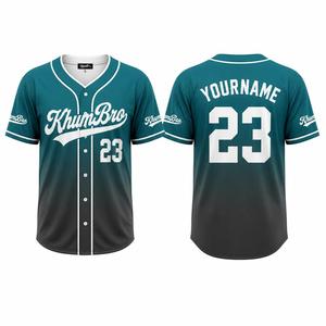 Maillot de baseball bleu ATW Sluggers pour homme, manches courtes, boutons intégraux, logo de l'équipe imprimé, 100 % polyester, coupe classique - Product Image 6