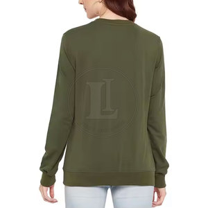Sweat-shirt décontracté pour femme en coton 100 % écologique et respirant, fabriqué au Pakistan, avec logo frontal, haute qualité - Product Image 2