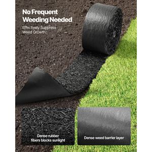 2 <b>Rolls</b> 120 X 4.5 Inch Recycled Rubber Mulch <b>Mat</b> Natural Looking Flower Barrier Permanent Mulch Edging Border Rubber Agriculture - Product Image 3