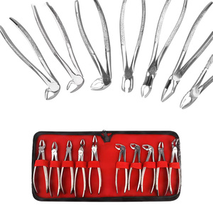 Kit Profesional de 10 Piezas de Pinzas de Extracción de Dientes de Acero Inoxidable Reutilizables, Herramientas de Cirugía Dental para Adultos, Mango Ergonómico, CE - Product Image 1
