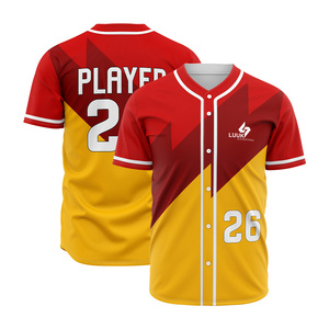 Sublimated Baseball Jersey Full <b>Button</b> Softball Uniform <b>Half</b> Sleeve <b>Shirt</b> Custom Team Logo Sportswear Wholesale Price - Product Image 1
