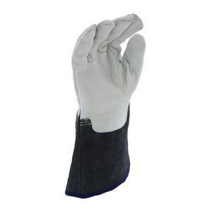 Gants de soudure en cuir avec manchette noire et pouce recouvert de coton - Product Image 1