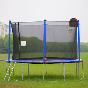 15FT Blue <b>Trampoline</b> with Basketball Hoop Inflator and Ladder Inner Safety <b>Enclosure</b> - Product Image 6