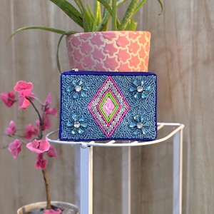 Lightweight Beaded Evening <b>Clutch</b> Elegant <b>Pearl</b> Handbag with Zipper Closure for Women Wedding Party and Special Events - Product Image 3