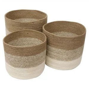 Cotton Rope Storage Basket Oval Shape Multi-Purpose Neatening <b>Container</b> Eco-Friendly Home Decor Design - Product Image 2
