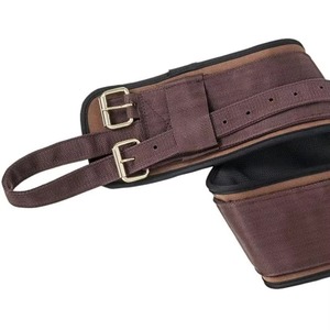 Breathable Polo Girth Brown With Gold Buckles For Equestrian Riding Training And Daily Use Double Elastic Turbine-Powered Girths - Product Image 2