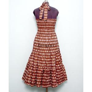 Loose Printed 100% Cotton V-Neck Maxi Dress for Women Floral Pattern Eco-Friendly & Washable Summer Beach Wear - Product Image 5