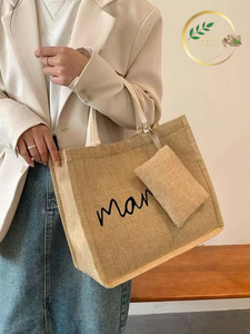 Handmade Jute Ladies Purse with Zipper Eco Friendly Fashion Bag - Product Image 2