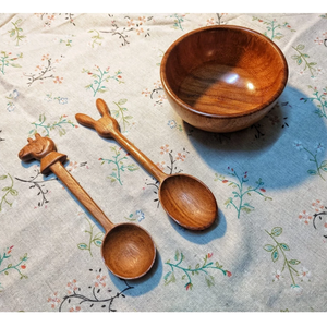 <b>Bear</b> Shape Wooden Spoon <b>Cute</b> Baby Spoon Vietnam Direct Factory Wholesale Custom Label Kids Spoon - Product Image 2