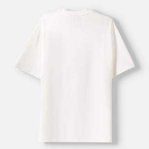 Men's <b>White</b> Cotton T-Shirt With Front Logo Print Casual O-Neck Short Sleeve Regular Fit Jersey Knitted Design - Product Image 2