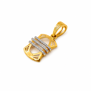 Pendentif barre en or jaune 18 carats avec diamants Namivaa pour homme et femme, poli miroir, géométrique, pour usage quotidien, cadeau de fête, bijoux de luxe micro-pavés - Product Image 3