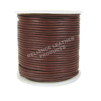 Cordon en cuir véritable brun moyen de 1,5 mm, finition naturelle, prêt à l'emploi, pour la fabrication de bijoux, artisanat DIY, composants de fermoirs de bracelet, Reliance