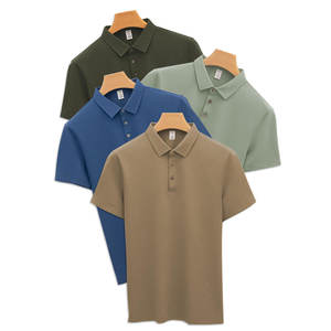 Camisa Polo de Negocios de Alta Gama para Hombre 2026, Bordado Personalizado, Tejido de Punto de Algodón Puro, Manga Corta, Botones Sólidos, Venta al Por Mayor - Product Image 1