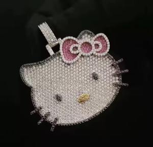 Colgante de Hello Kitty con Brillantes, Gato Adorable para Mujer, Plata de Ley, Joyería Fina con Incrustaciones de Diamantes, Colgantes y Dijes, Regalo para Ella - Product Image 4