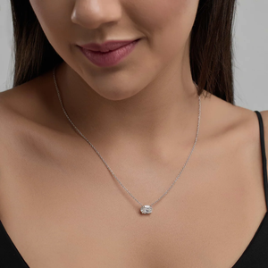 Collar con Colgante de Diamante Ovalado Cultivado en Laboratorio de 3 CTW, Elegante y Brillante, Joyería Fina, Regalo para Mujer - Product Image 3