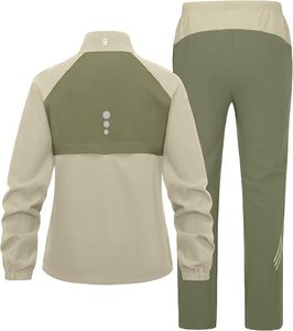 Ensemble de survêtement color block pour femme, veste à col montant et pantalon long - Product Image 2