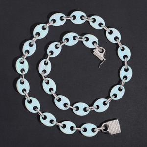 Collar de Cadena de Discos de Moissanita de Lujo, Eslabones de Moissanita, Joyería Hip Hop, Pieza de Diseño Iced, Plata de Ley 925 y Oro - Product Image 2