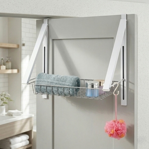 MIT Housewares Wholesale From Taiwan Best Sale Metal <b>Wire</b> <b>Basket</b> Household Storage Door Hanger Rail Clothes Rack - Product Image 2